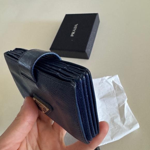Prada Card Wallet Blue Saffiano Leather with box - Picture 6 of 8